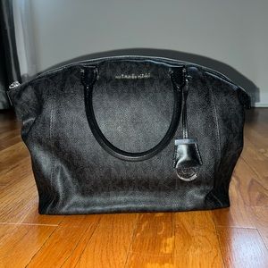 michael kors RILEY large monogram satchel black